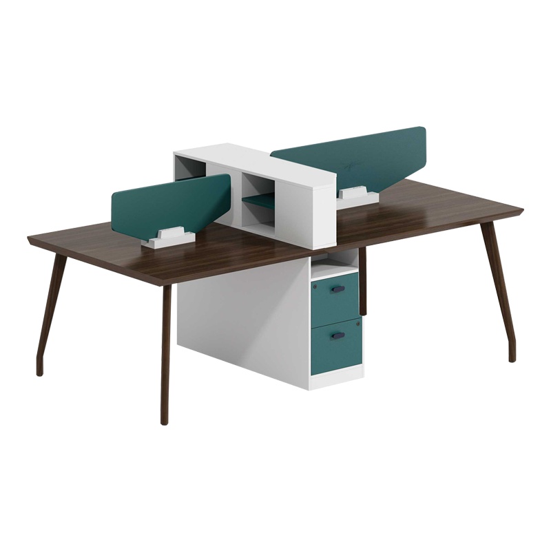 科朔 办公桌职员桌员工桌简约写字台板式办公桌4人位KS-2812SFB