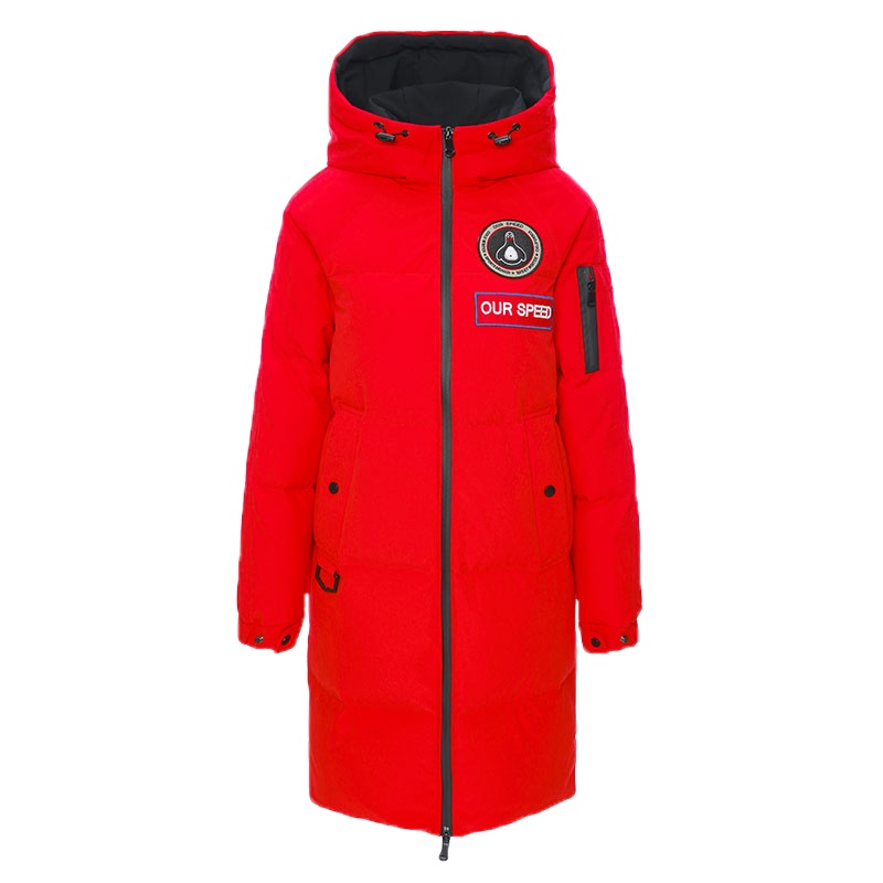 高梵羽绒服女中长款连帽2019新款纯色白鸭绒百搭冬季加厚保暖外套