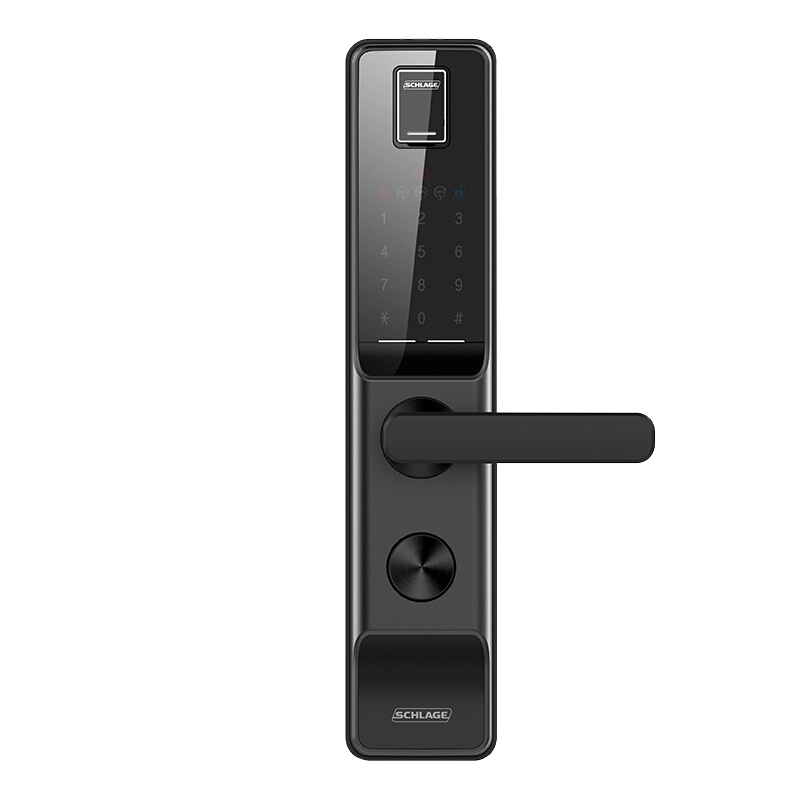 西勒奇(SCHLAGE)指纹锁Q6入户防盗门锁C级智能锁家用电子锁门禁卡APP操控密码锁Q6301月影灰色