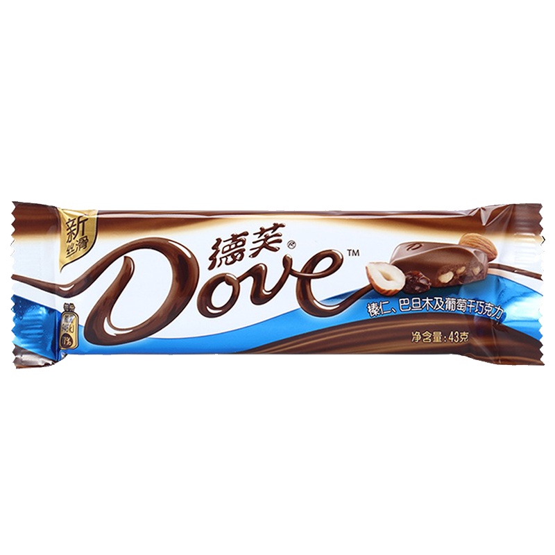 德芙(Dove)榛仁巴旦木及葡萄干巧克力 80g/排块装