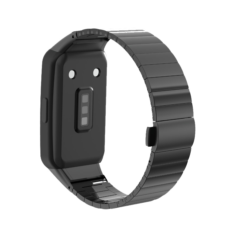 适用于华为智能手环6表带 NFC防水运动替换带手表腕 官方同款可更换时尚多彩防水硅胶表带 非原装配件竹节钢带金属