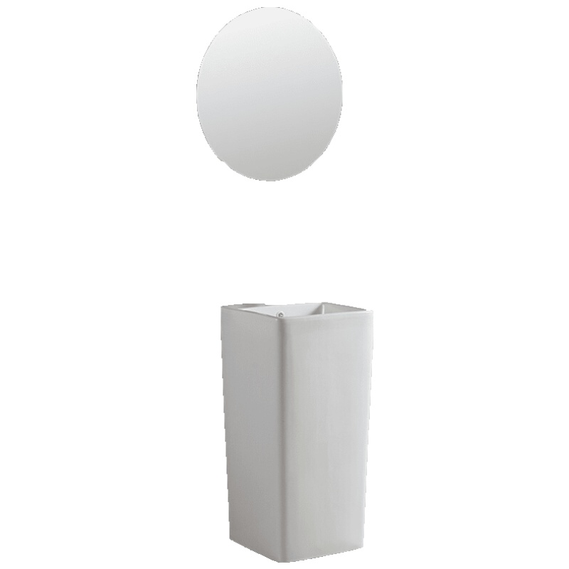 家装时尚卫浴 现代简约立柱盆小号立式陶瓷洗脸盆卫生间落地式一体立柱式洗手盆 放心购安心抵