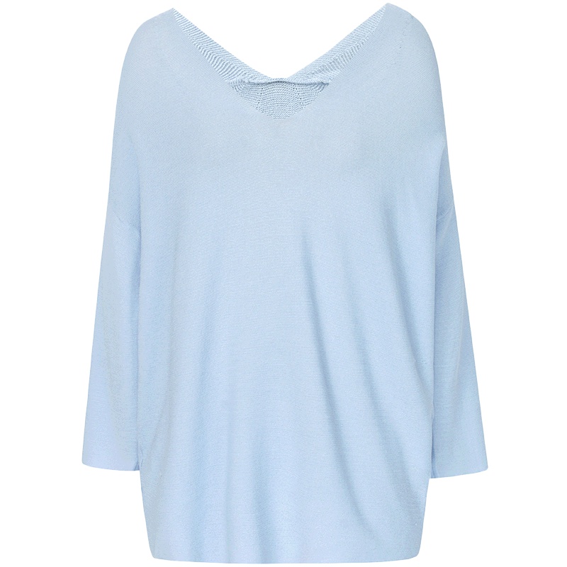 【商场同款】伊芙丽宽松落肩袖V领针织衫女