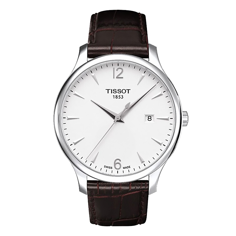 天梭TISSOT 欧美品牌 真皮带防水休闲时尚商务腕表男士石英表