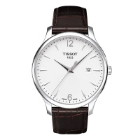 天梭TISSOT 欧美品牌 真皮带防水休闲时尚商务腕表男士石英表