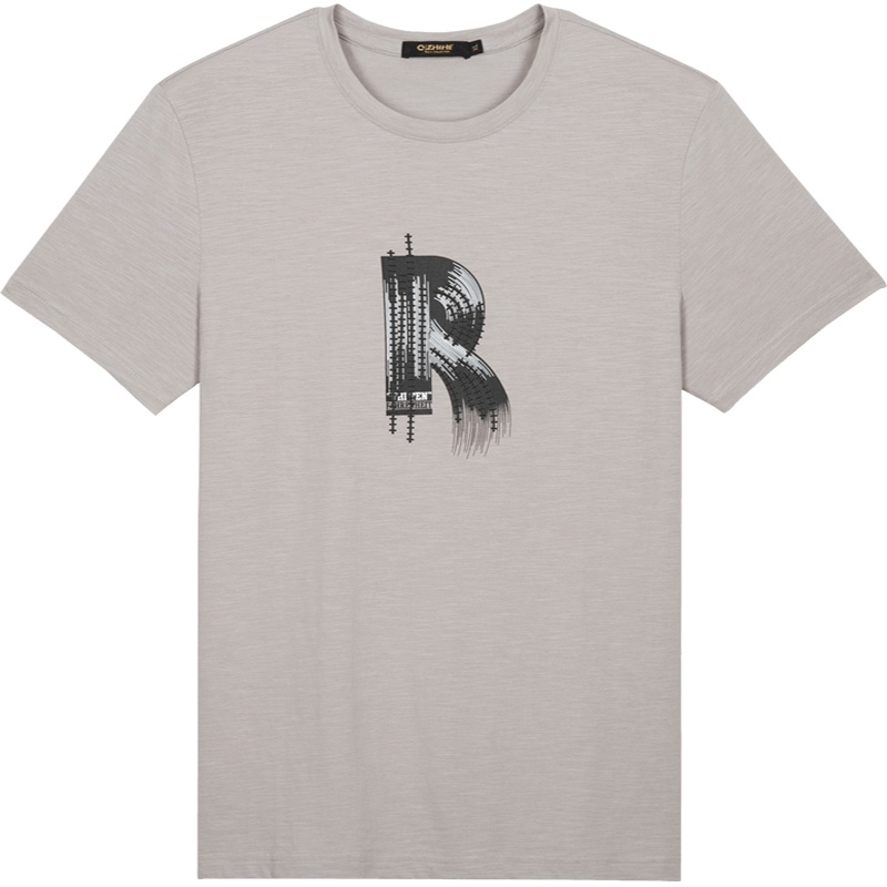 千纸鹤男装印花体恤2020夏季新款潮流圆领男士短袖T恤打底衫20380