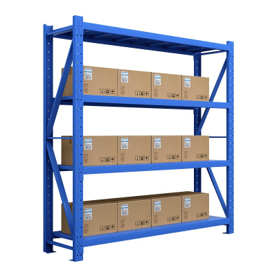 正斌仓库仓储货架四层金属五金货架家用中型重型置物架展示架子承重200kg