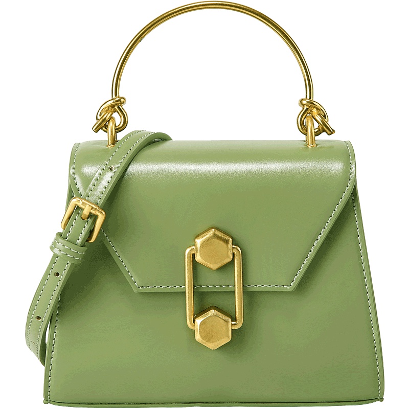 2019新款绿色包包女夏天百搭时尚手提质感百搭凯莉包单肩斜挎小包