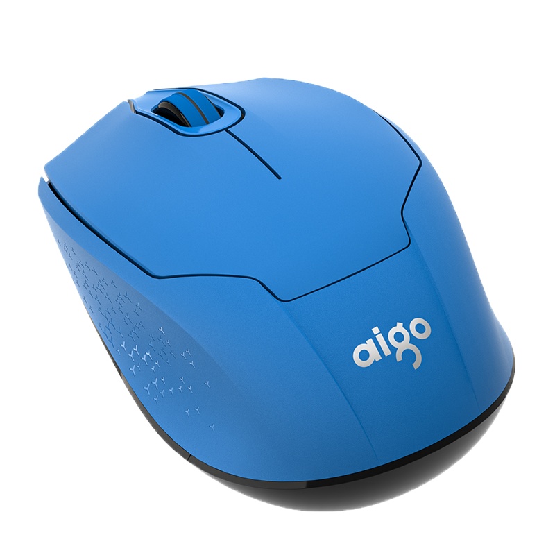 爱国者(aigo) 2.4G无线鼠标 办公鼠标 安静鼠标 右手鼠标 超薄便携笔记本IPAD通用 简约时尚M33 蓝黑色