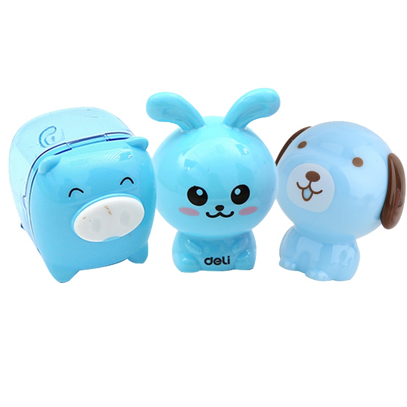 得力(deli)可爱卡通酷尼狗卷笔刀 5个 铅笔刀学生转笔刀 迷你卷笔刀 办公用品 学生文具 颜色随机