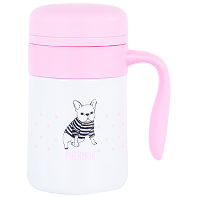 膳魔师(THERMOS)高真空不锈钢卡通形象保温杯便携办公保温杯大肚保温杯 304不锈钢 370ML 家用办公/旅行通用