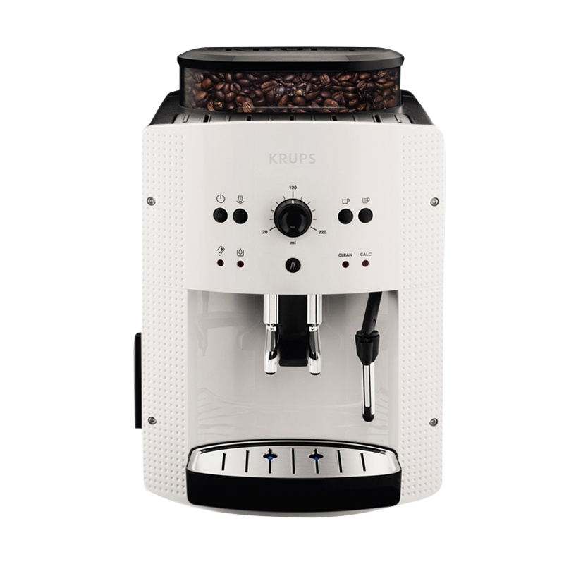 Krups EA810580咖啡机全自动家用不锈钢研磨一体咖啡机(白色)意式现磨打奶泡浓缩商用小型进口恒温速热