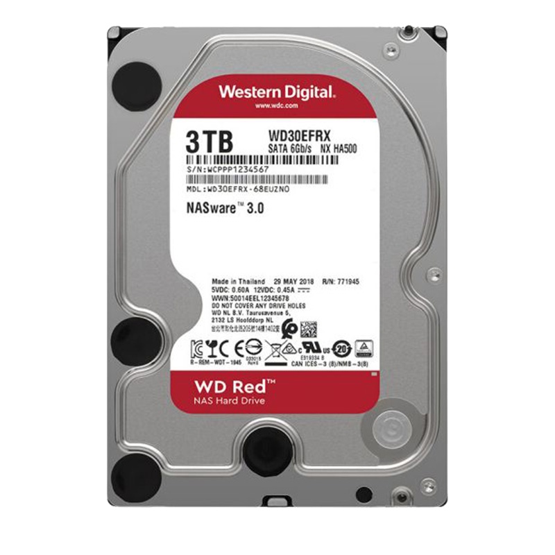 西部数据(WD)红盘 3TB SATA6Gb/s 256MB 网络储存(NAS)硬盘(WD30EFAX)