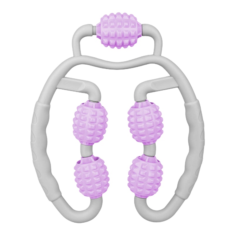 升级款环形夹腿部按摩器消除型肌肉放松器轮小腿按摩滚轮瘦腿神器 升级款-灰梦幻紫