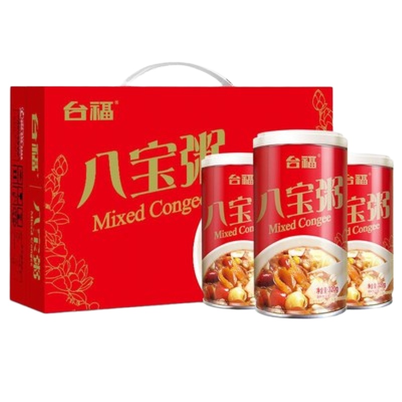 台福 八宝粥320g*12罐装 整箱速食五谷营养早餐粥