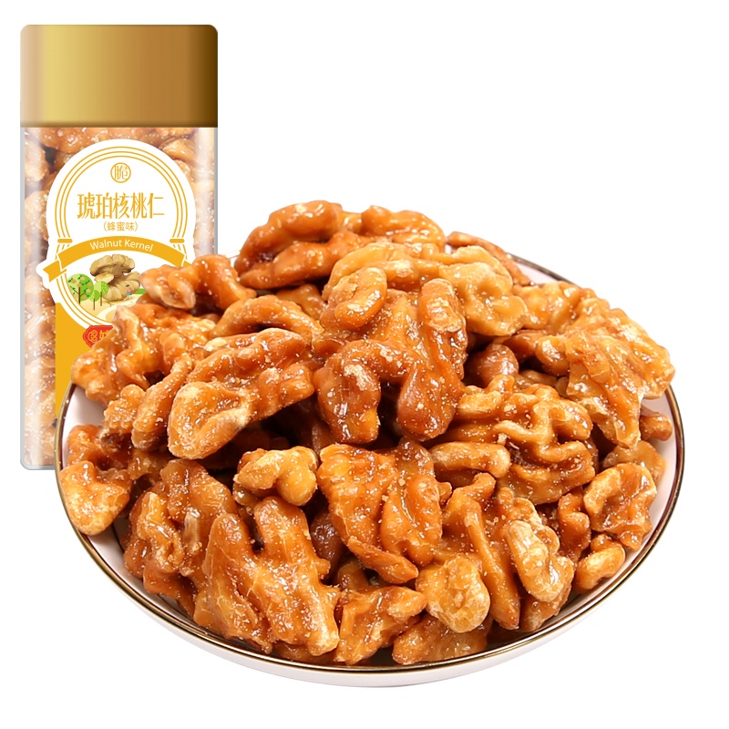 [姚生记] 琥珀大核桃仁蜂蜜味138g 休闲坚果办公室零食美味小吃罐装