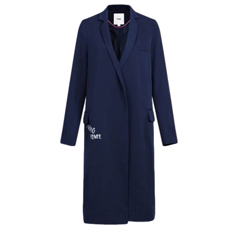 【福利款】拉夏贝尔Puella普埃拉春装新款休闲直筒中长款西装外套女20007444