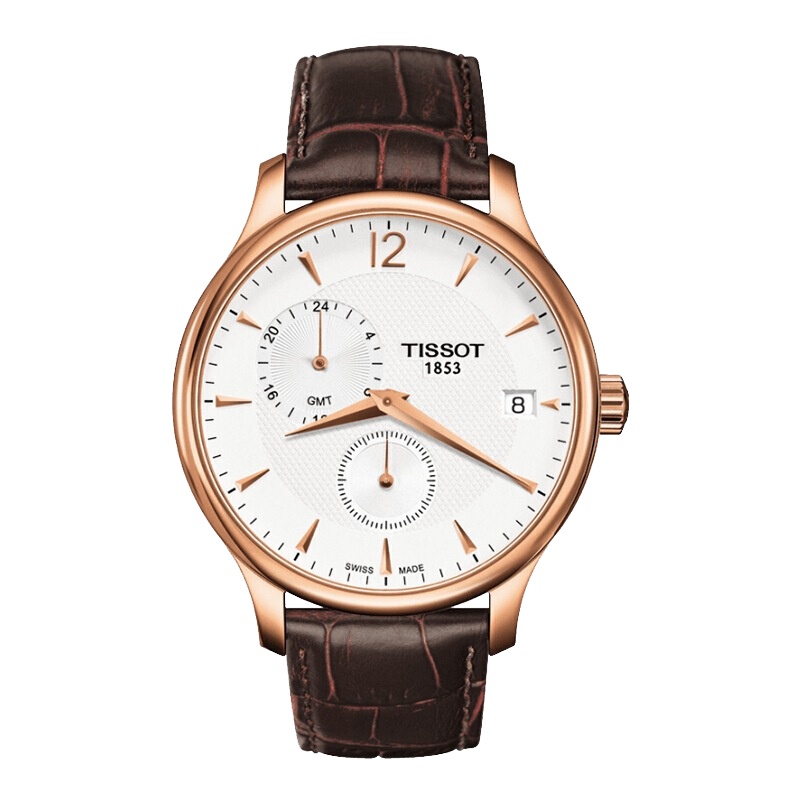 天梭手表 俊雅系列 皮带 日历简约时尚男士石英腕表