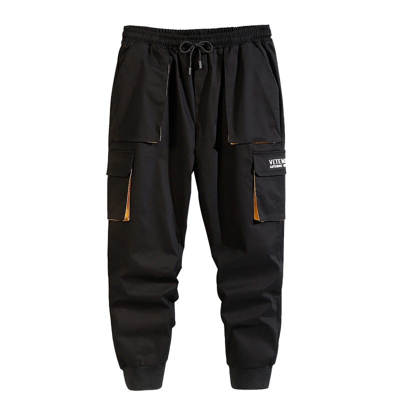 PMMP大码工装裤秋季新款男士卫裤加肥加大运动休闲长裤小脚裤肥佬男裤