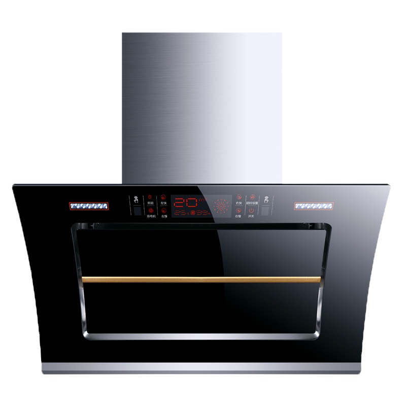 纳丽雅(Naliya)家用抽油烟机双电机自动清洗侧吸式吸油烟机套餐 黑色710mm/限购一台