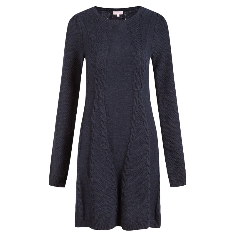 【福利款】拉夏贝尔冬款修身显瘦提花针织短款连衣裙