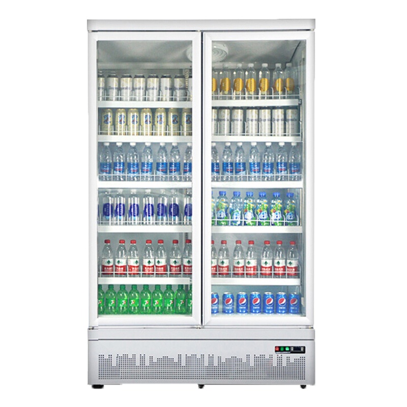 乐创(lecon)展示柜冷藏 饮料柜 下置大容积立式双门嵌入式便利店果蔬水果保鲜柜 LC-J-ZSC02