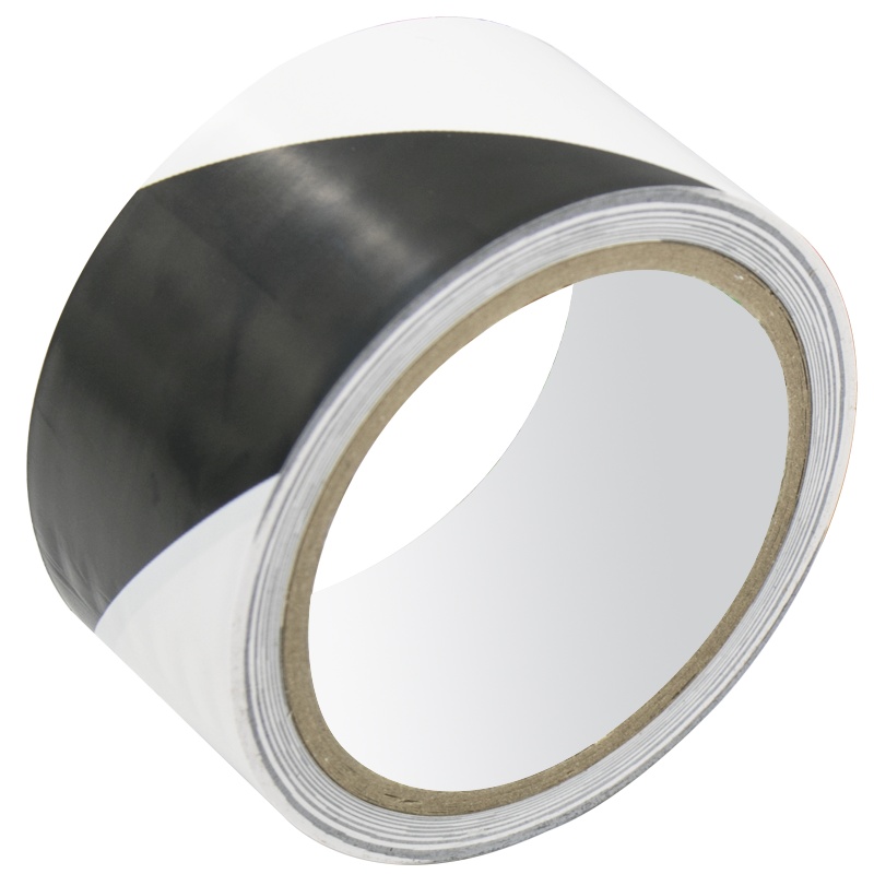 海斯迪克 HKJD-004 车间划线安全标识胶带 PVC警示胶带 地标线斑马线胶带4.8*16 黑白双色警示胶带