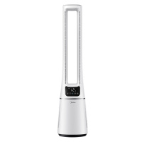 美的(Midea)新品AMS150E-PB家用电风扇落地无叶风扇大风量智能遥控感温轻音母婴扇定时风扇