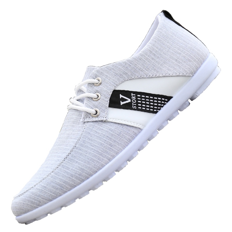 春秋季男士透气帆布鞋休闲百搭潮防臭老北京布鞋运动韩版板鞋子男