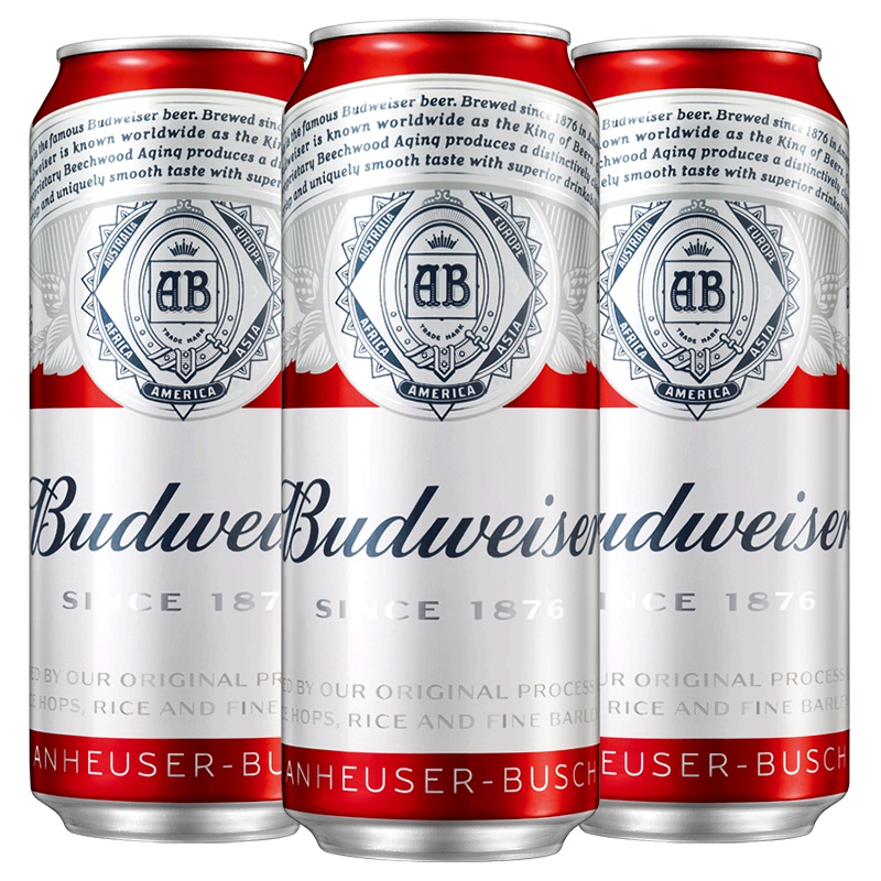 百威啤酒500ml*3罐