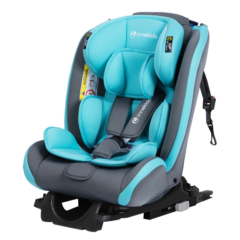 innokids 儿童安全座椅 0-12岁isofix硬接口可坐躺正反双向婴儿汽车车载座椅 天使蓝接口版