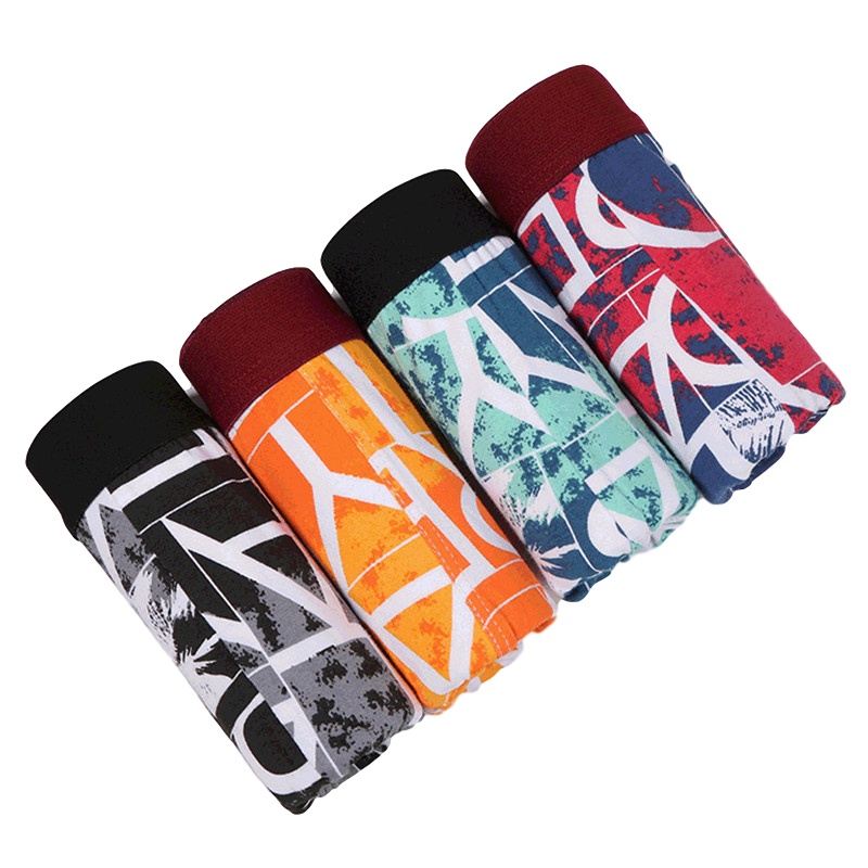 北极绒【4条装】男士内裤北极绒男士内裤气质男底裤平角棉短裤内裤男棉