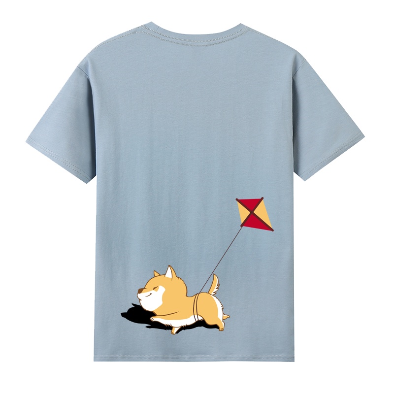 Saint Nichtirr春夏上新印花童趣放风筝棉男女情侣圆领T恤