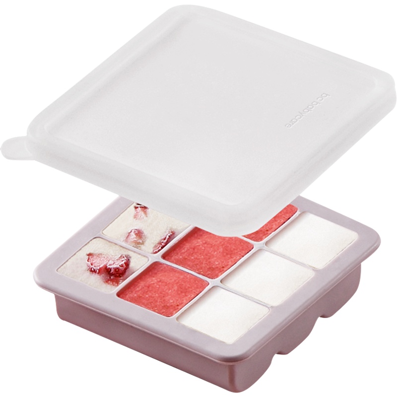 babycare婴儿硅胶辅食盒 分格冷冻冷藏保鲜储存便携宝宝辅食分装 维拉紫