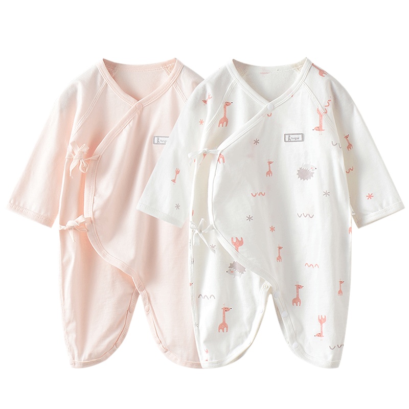 童泰(TONGTAI)春夏薄款婴儿衣服0-3月新生儿宝宝纯棉蝴蝶哈衣连体衣