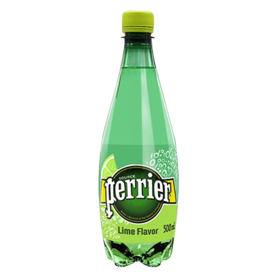 法国原装进口 巴黎水(Perrier)气泡矿泉水 青柠味天然矿泉水 500ml*4瓶装(塑料瓶)