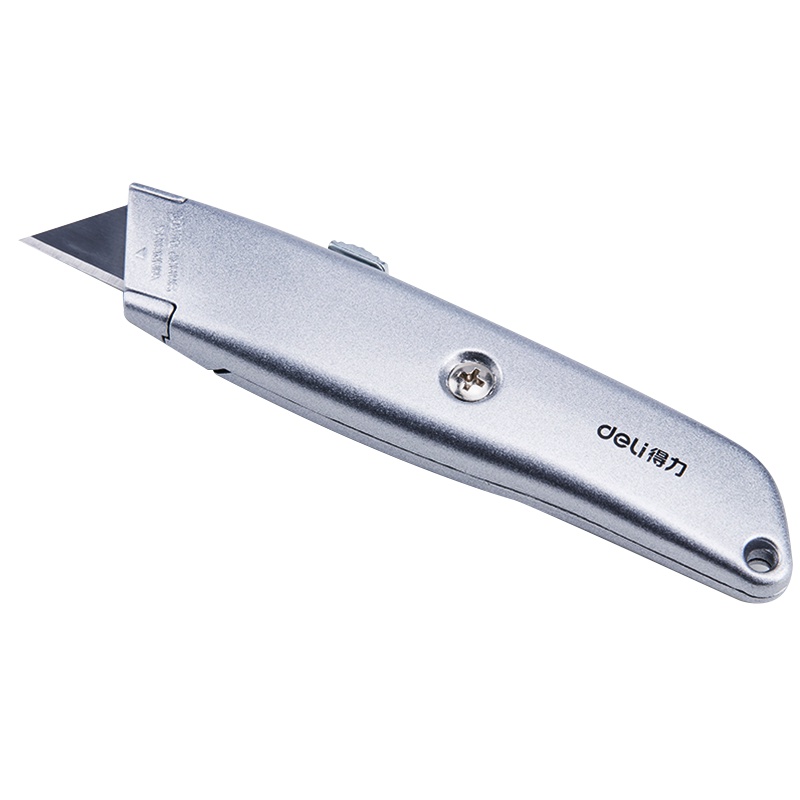 得力deli 2100 美工刀 笔刀小号 加厚耐用梯形铝合金材质 拆快递神器开箱刀 刻刀壁纸刀切割刀裁纸刀