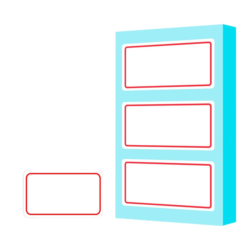 得力(deli)不干胶标签贴纸 自粘性标贴 口取纸 标价帖便签纸 单包装12张 7186 (34X73mmX3枚)12张