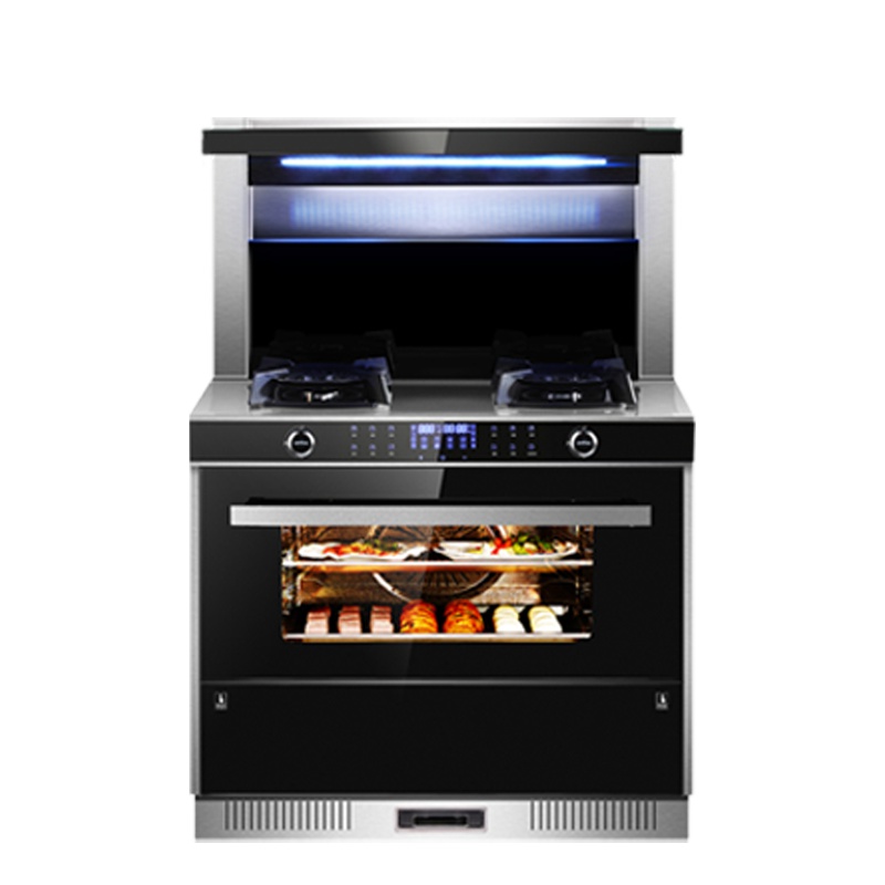 亿田(entive)Z8不锈钢台面 侧吸下排抽油烟机燃气灶蒸箱套装家用一体灶 液化气 集成灶