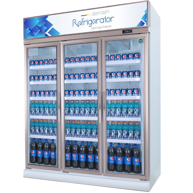 德玛仕(DEMASHI)风冷展示柜冷藏冰柜三门立式商用 便利店超市啤酒饮料保鲜陈列柜LG-1300F[六层1200升]