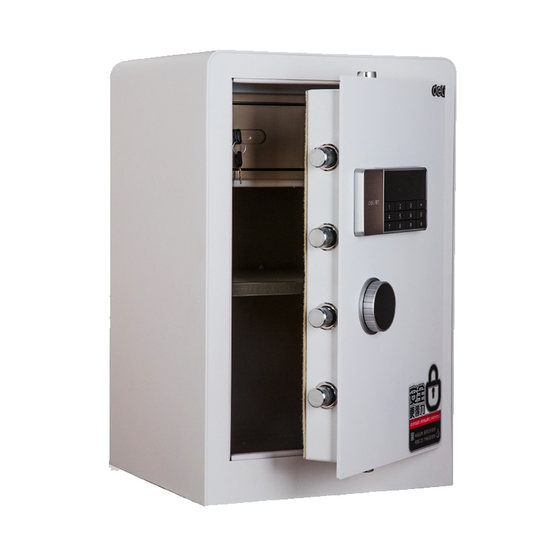 得力deli4079B保险柜家用小型 商务办公保险箱电子密码保管箱钥匙贵床头入墙防盗办公保险箱 加高密码款60cm白色