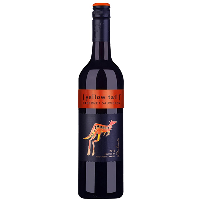 [入门干红]黄尾袋鼠(yellow tail) 赤霞珠干红葡萄酒 750ml 红酒 澳大利亚进口