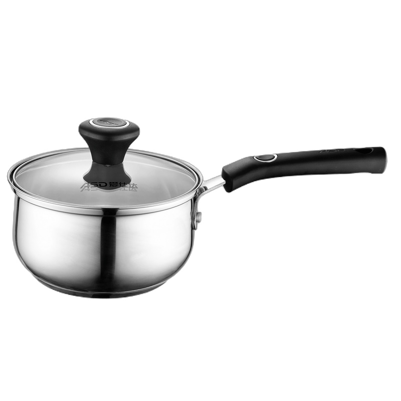 爱仕达(ASD)磁通304不锈钢婴儿小奶锅18cm 家用加厚复底宝宝辅食锅耐磨耐用加高带蒸笼泡面汤锅 燃气电磁炉通用锅具