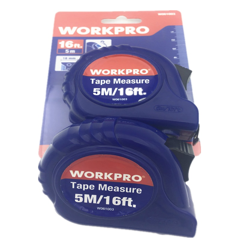 万克宝 自锁公制钢卷尺5米 不锈钢尺子 测量工具