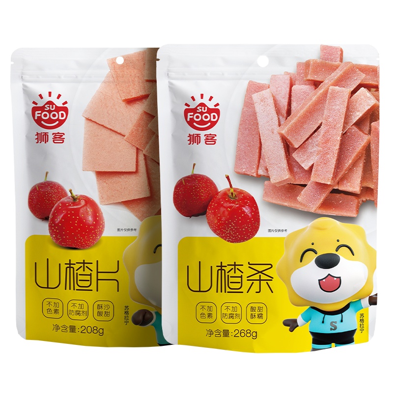 狮客[苏宁自主品牌][两包装]山楂条268g+山楂片208g 狮客[苏宁自主品牌][两包装]山楂条268g+山楂片208