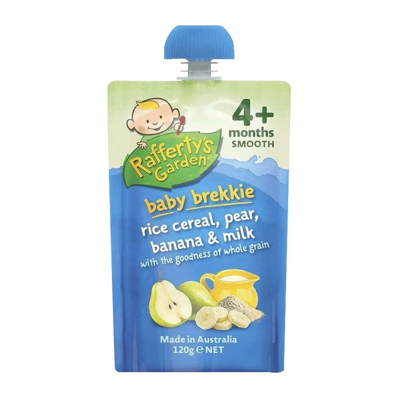 Rafferty's Garden 婴儿辅食香米梨香蕉泥加牛奶果泥4+120G