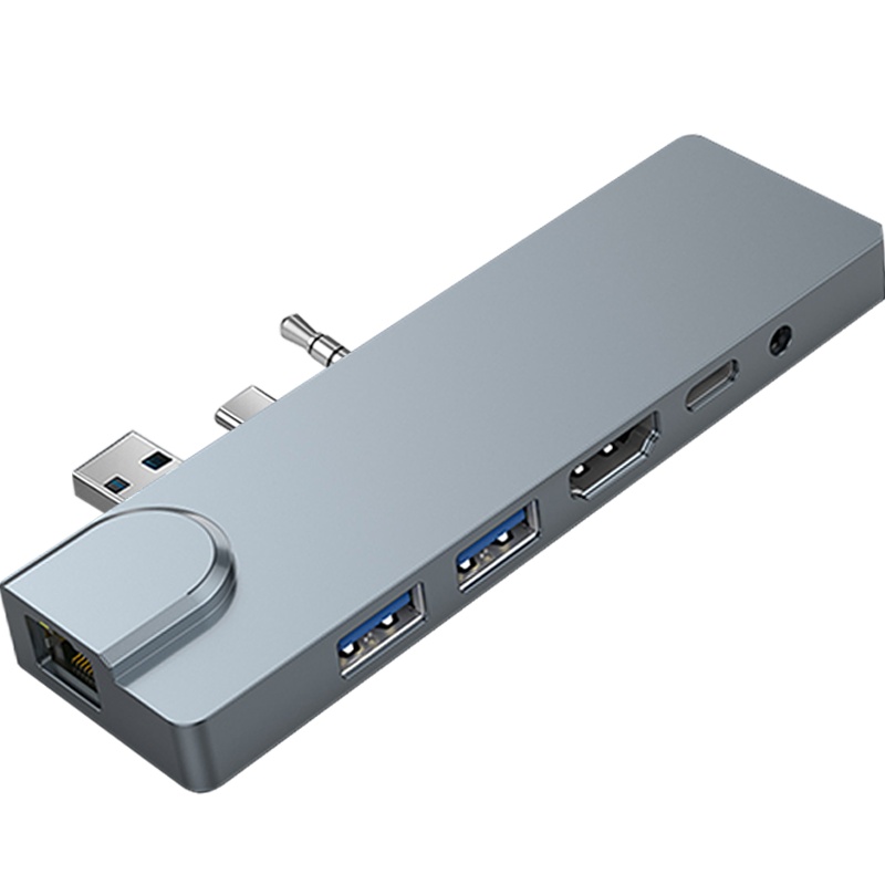 久宇 微软Surface Laptop Go/4/3拓展坞USB-C转换器笔记本网口转接头投屏hdmi扩展键鼠U盘读卡