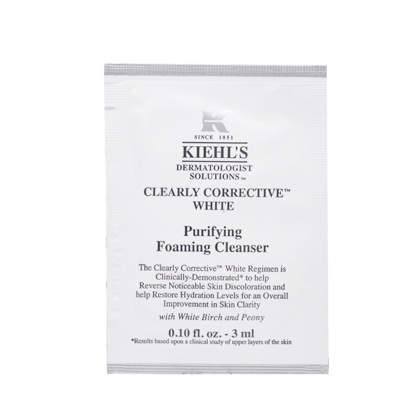 特价科颜氏Kiehl''s莹亮净肤泡沫洁面乳 规格有片装3ml*30或管装30ml*1