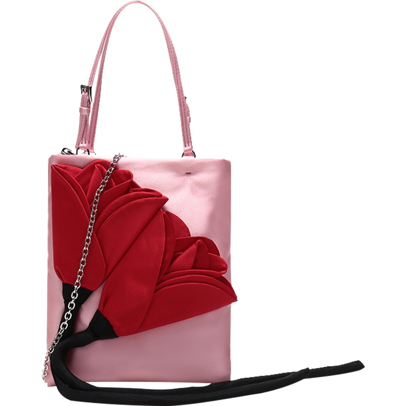 PRADA 普拉达 女士织物郁金香装饰手提包单肩斜挎包 1BA253 2DCN