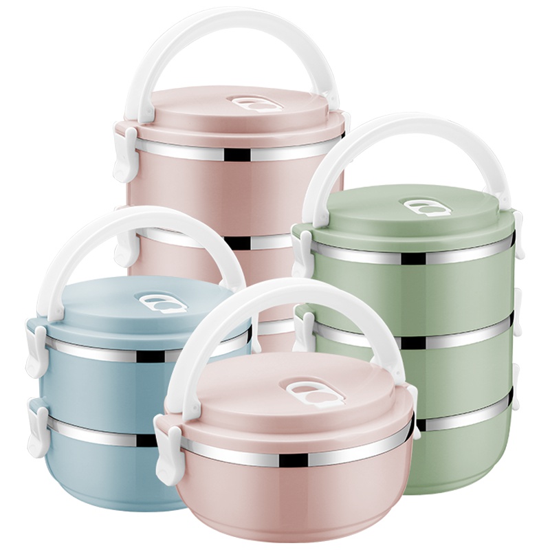 苏德乐简约不锈钢饭盒保温分格1成人可爱便当盒学生2韩国3多层4带盖餐盒